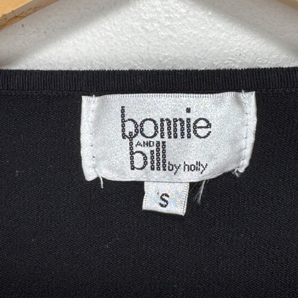 Bonnie and Bill by Holly Beaded Blouse Shirt Top Women Small Black Sequins VTG - Picture 3 of 9